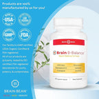 Brain B Balance: Methylated Multivitamin - Methylated B Complex Neurobalance Formula - Methylfolate Supports Mood.Mind.Memory - 60 Vegan Capsules
