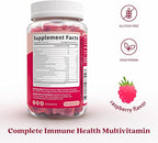 BeLive Elderberry Gummies with Vitamin C, D3 and Zinc - Multivitamin Supplement for Immune Health Support for Kids & Adults - 50 Count - Raspberry Flavor