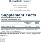 Heritage Store Nascent Colloidal Iodine Drops 246mcg, Liquid Supplement with Nascent Iodine from Atlantic Kelp, Bioavailable, Vegan, Approx. 480 Servings, 1oz