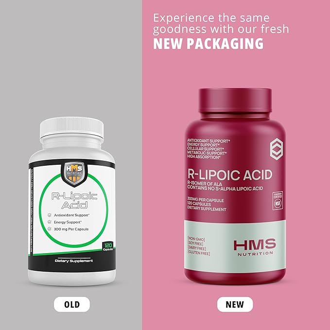 Stabilized R-Lipoic Acid 300mg per Serving — Pure R Alpha Lipoic Acid (R-ALA) High Potency Active R Isomer Antioxidant Nerve & Metabolism Support — NSF Certified Non-GMO Vegan 120Capsule