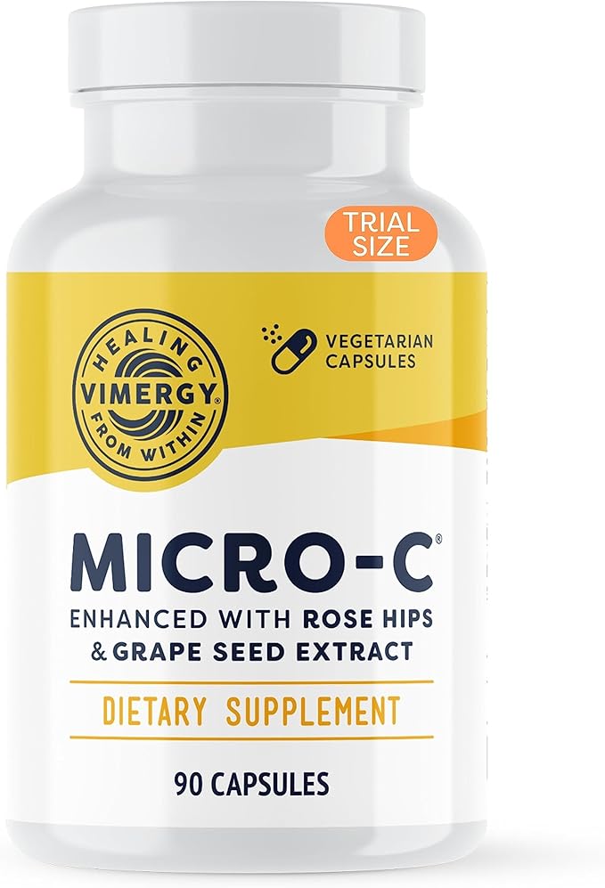 Vimergy Micro-C® Vitamin C Capsules – 500mg per Capsule, Supports Immune Health*, Promotes Collagen Production, Supports Healthy Bones*, Kosher, Vegan & Gluten-Free, Travel Size 90 Capsules