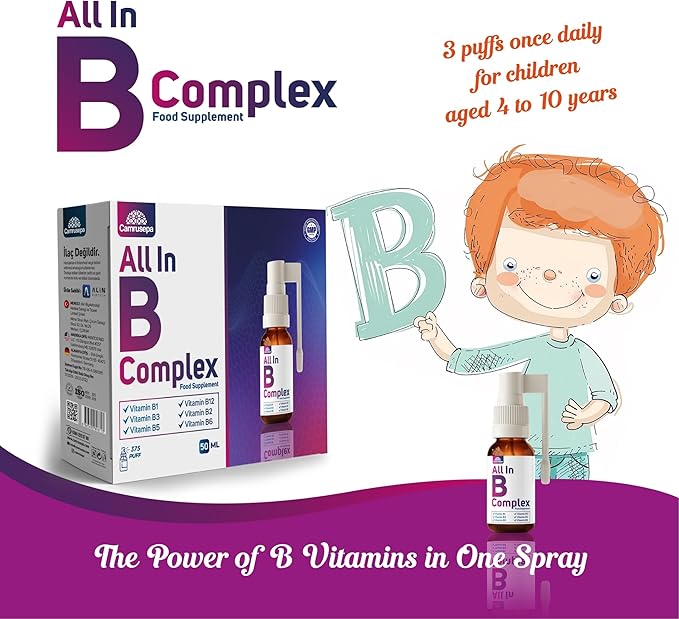 B Vitamin Complex Spray – High Absorption Liquid Supplement (B1, B2, B3, B5, B6, B12) – Natural Energy, Nerve & Metabolism Support – Fast-Acting Oral Spray – Convenient Daily – 1.69 fl oz