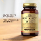 Solgar Gentle Iron (Iron Bisglycinate) 25 mg - 90 Vegetable Capsules - Non-Constipating, Gentle on Your Stomach - Gluten Free - 90 Servings