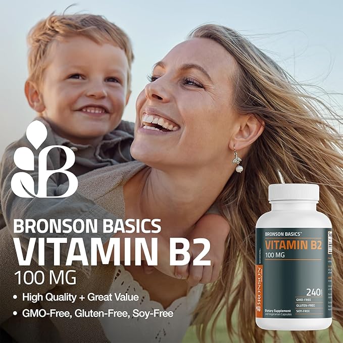 Bronson Vitamin B2 100mg Non-GMO, 120 Vegetarian Capsules