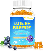 20mg Lutein & Zeaxanthin Gummies with Bilberry, Astaxanthin, Omega 3, Vitamin C, E - Sugar Free Eye Health Supplement for Adults & Kids - Dry Eye Relief, Vision Clarity, Macular Support