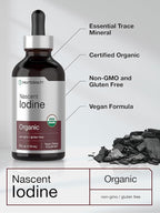 Horbaach Nascent Iodine Drops | 4 Fl Oz | Organic Liquid Tincture Supplement | as Potassium Iodide | Vegan, Non-GMO, and Gluten Free