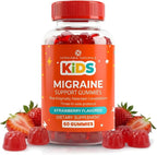 Kids Migraine Gummies – Original Triple Protocol Formula, 60 Gummies with Magnesium, Riboflavin B2 & Feverfew – Natural Brain Health Supplement for Migraine Wellness Support for Children