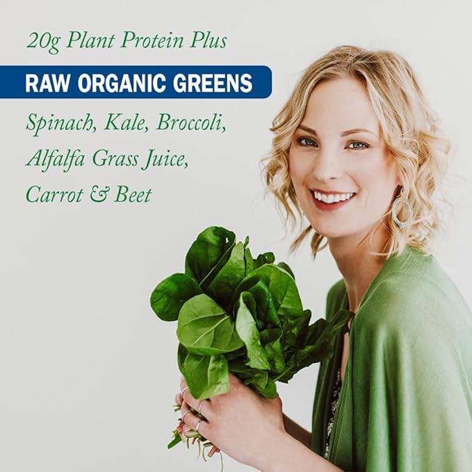 Garden of Life Raw Protein & Greens Vanilla Protein Powder – 20g Plant Based Greens Powder, Probiotics & Enzymes, Post-Workout Recovery, Vegan, Gluten-Free, Non-GMO, 20 Servings, (Pack of 6)