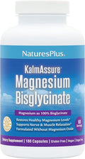 NaturesPlus KalmAssure Magnesium Bisglycinate - 180 Capsules - Supports Nerve & Muscle Relaxation - Formulated Without Magnesium Oxide - 60 Servings