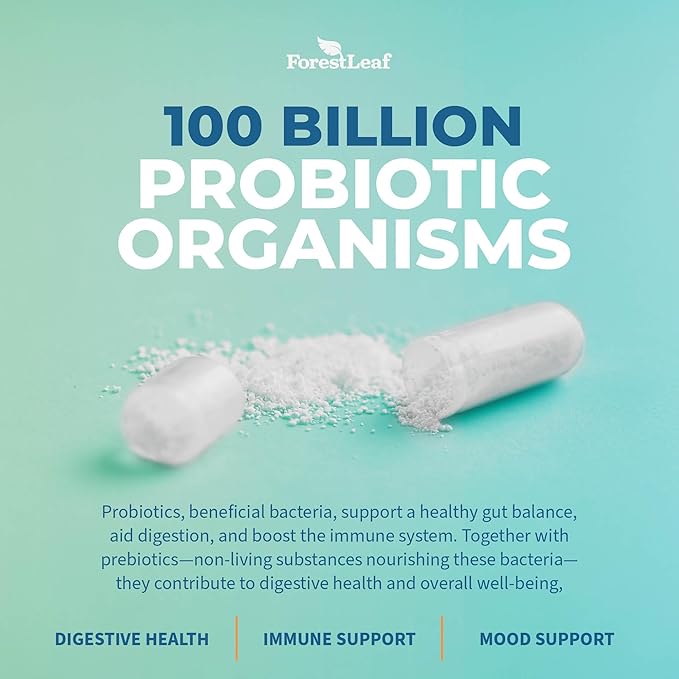 Probiotics for Men and Women, 100 Billion CFU, 26 Unique Strains, Men's and Women's Probiotic and Prebiotics Support Digestive Health, Gut Wellness, Energy, Mood, Immune, PH Balance (30 Caps)