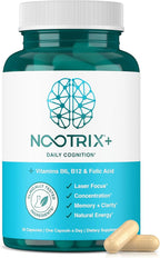 Nootrix Brain Plus Nootropic Supplement | Supports Memory, Mental Focus, Cognitive Health & Energy | Promotes Healthy Mood & Brain Function | Vitamin B1, Vitamin B6 & Vitamin B12 | 30 Capsules