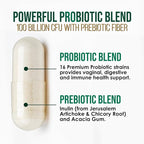Probiotics 100 Billion CFU Per Serving - 16 Premium Probiotic Strains Prebiotics - Immune Support, Gut Health, Occasional Constipation, Gas & Bloating, Probiotics Supplement, USA Bottled, 60 Capsules
