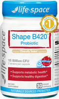 Life-Space Shape B420 Probiotics for Shape Better, GLP-1 Boost, Clinically Backed Metabolism Support, Prebiotic + Probiotics for Women and Men, 30 Vegetarian Capsules
