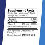 Superior Source Vitamin D3 10000 IU, Quick Dissolve MicroLingual Tablets, 100 Count, Helps Promote Strong Bones and Teeth, Immune Support, Helps Maintain Healthy Muscle Function, Non-GMO