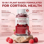 GREENPEOPLE Cortisol Supplements for Women & Men - Cortisol Reducer Detox Manager w/KSM-66 Ashwagandha/Magnesium/L-theanine/GABA/Vitamin B6 for Mood/Sleep/Stress Relief 60 CT Raspberry Flavor Gummies