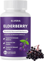 Elderberry - EIvera Gut Support Complex, Organic Black Elderberry Capsules, with Zinc & Vitamin C for Digestive Balance, Immune Support (1)