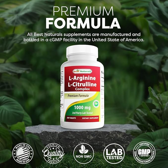 Best Naturals L-Arginine L-Citruline Complex Tablets, 250 Count