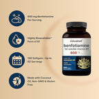 NatureBell Benfotiamine (Fat-Soluble Vitamin B1), Coconut Oil Softgels, 180 Count – 600 mg Per Serving – Non-GMO, cGMP Manufactured