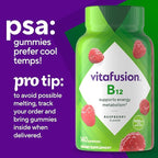 Vitafusion Vitamin B12 Gummy Vitamins for Energy Metabolism Support,Raspberry Flavored,America’s Number 1 Gummy Vitamin Brand,70 Day Supply,140 Count (Pack of 2)