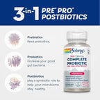 SOLARAY Mycrobiome Complete Probiotic Postnatal - Pre and Probiotics for Women and Men Plus Postbiotic - 50 Billion CFU, 23 Strains - Vegan, Clinically Studied Ingredients - 30 Servings, 30 VegCaps