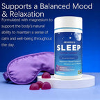 Sleep Gummies with Magnesium, Melatonin & L-Theanine for Relaxation & Sleep Support, Blueberry Pomegranate Flavor, Vegan, Gluten Free, 120 Count (1)