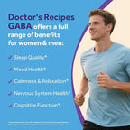 Doctor's Recipes GABA Magnesium Glycinate L-Theanine Supplement, GABA (Gamma-Aminobutyric Acid) 500mg, Vitamin B6, B1, B2, B3, B5, Biotin, Calm, Sleep, Relaxation, Mood Support, 90 Veggie Capsules