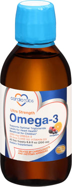 Ultra Strength Liquid Omega-3 + Vitamin D3, Fish Oil Supplements 4,500mg Omega-3 Marine Oil from Fish Oil and Calamarine, 2,130mg DHA and EPA, + 1,000 IU of Vitamin D3-6.8 fl oz