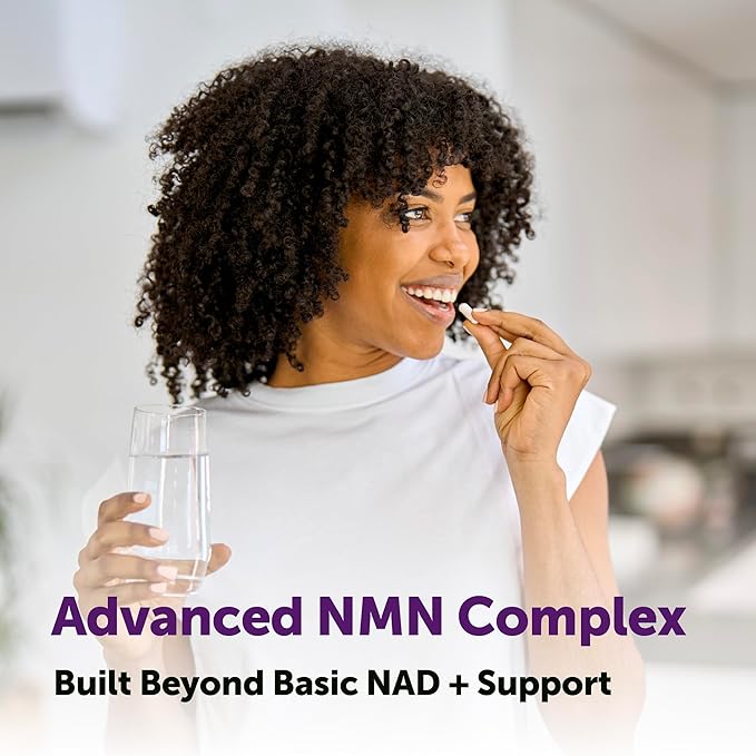 NMN Complex 1,000mg Per Serving, 60 Veggie Capsules | 10-in-1 with Nicotinamide Mononucleotide, Vitamin C, Resveratrol, CoQ10, TMG, Quercetin, & Glutathione | NAD+ Supplement Precursor | Filler Free