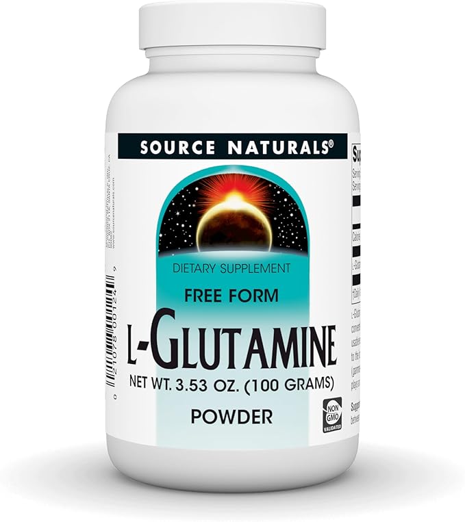 Source Naturals L-Glutamine, Free Form Amino Acid that Supports Metabolic Energy* - 100 Grams Powder
