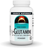 Source Naturals L-Glutamine, Free Form Amino Acid that Supports Metabolic Energy* - 100 Grams Powder