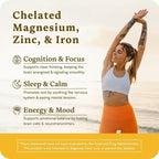 Accentrate Minerals 110 - Brain Ready Nutrition for Teens and Adults – Chelated Magnesium, Zinc, Iron – Mental Wellness Mineral Supplement for Focus, Mood & Brain Support – 90 Capsules