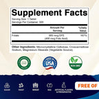 Vitamatic Folic Acid 400 mcg - 500 Vegetarian Tablets - Vitamin B9