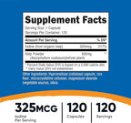 Nutricost Kelp Capsules, 325mcg of Iodine, 120 Capsules, Vegetarian, Non-GMO & Gluten Free