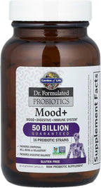 Garden of Life Dr. Formulated Probiotics Mood+ - 50 Billion CFU - Supports Relaxation & Digestive Health - 60 Vegetarian Capsules