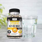 Kaya Naturals Vitamins K2 with D3 5000IU Supplement for Men and Women - Easy to Swallow - Bioperine Capsules (180 Count (Pack of 1)