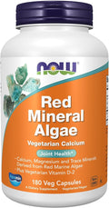 NOW Foods Supplements, Red Mineral Algae Plus Vitamin D-2, Joint Health*, 180 Veg Capsules