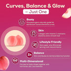 Booty Gummies for Women - BBL Gummies with Bovine Collagen Peptides - Herbal Blend with Aguaje, Fenugreek, Kwao Krua, Wild Yam, Blessed Thistle, Vitamin C & Zinc - Delicious Peach Flavor(120 Count)