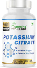 Potassium Citrate 500mg-192mg Elemental Potassium Per Serving-Non-GMO-180 Vegan Capsules