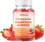 Potassium Magnesium Gummies – High Absorption Magnesium Glycinate – Magnesium Potassium Supplement Gummies with Vitamin B6, D3, B12 for Muscle Support, Sugar-Free Strawberry Flavor, 60 Count