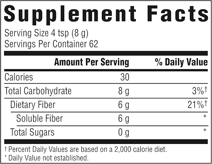 Benefiber Daily Prebiotic GLP-1 Friendly Fiber Supplement Powder for Digestive Health, Unflavored - 250 Teaspoons (17.6 Ounces)