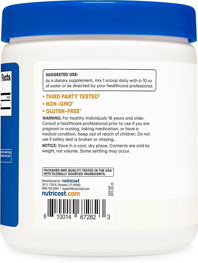 Nutricost Glycine Powder 1lb - Non-GMO, Gluten Free (Pack of 2)