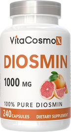 Diosmin Capsules, 240 Count, 1000 mg Serving, Vegan, Citrus Bioflavonoids 100% Vegetarian, Non-GMO & Gluten Free Diosmin Supplement with Max Strength - 2 Packs