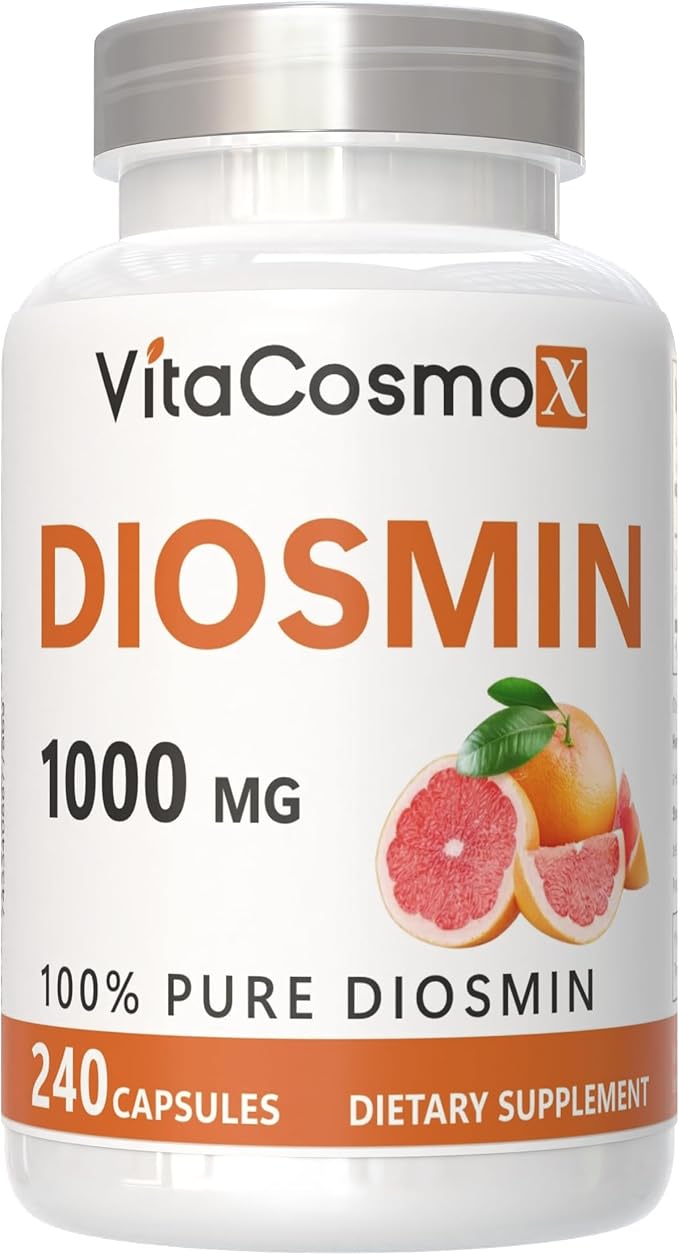 Diosmin Capsules, 240 Count, 1000 mg Serving, Vegan, Citrus Bioflavonoids 100% Vegetarian, Non-GMO & Gluten Free Diosmin Supplement with Max Strength
