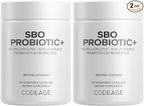 Codeage SBO Probiotics, 100 Billion CFUs Per Serving, Multi Strain Soil Based Organisms Blend and Organic Fermented Botanical Blend, Shelf-Stable - 2 Pack