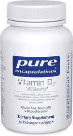 Pure Encapsulations Vitamin D3 VESIsorb | Supplement to Support Bones, Heart, Colon, Breast Health, and Enhanced Vitamin D Absorption* | 60 Caplique Capsules