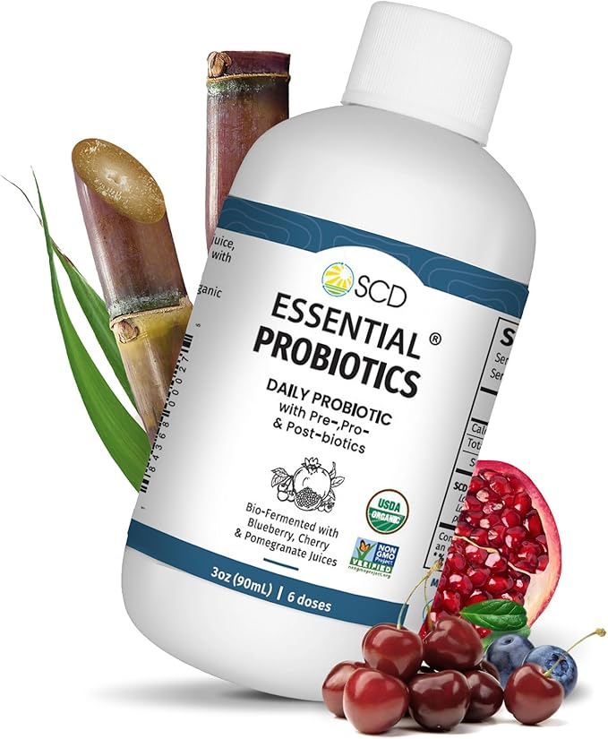 SCD Probiotics SCD Essential Probiotics for Women, Men, Kids and Toddlers, Travel Probiotic for Digestion and Immunity, Gut Health Liquid Probiotic Supplement, Trial Size – 3 fl oz