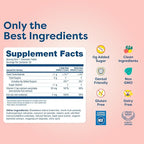 Hiya Iron+ Supplements for Kids - High Absorption Iron Supplement - Delicious Strawberry Flavor & Easy on Children's Stomach - No Added Sugar & Third Party Tested - 60 Day Refill Supply for Toddlers