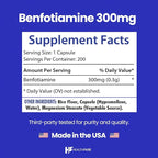 Healthfare Benfotiamine 300mg | 200 Capsules | Fat Soluble Thiamine Vitamin B1 | Supports Overall Health | Non-GMO | Gluten Free (2-Pack)