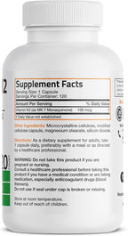 Bronson Vitamin K2 as MK-7 Menaquinone 100 mcg Non-GMO, 120 Capsules