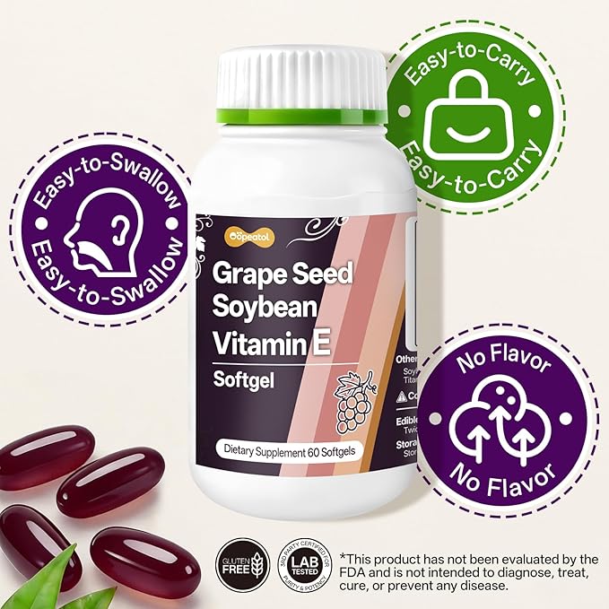 Grape Seed Extract Capsules | High in Antioxidants OPCs & Polyphenols, Immune Defense & Fights Free Radical Damage